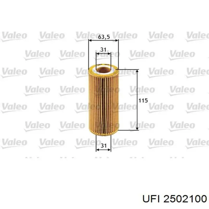 Filtro de aceite UFI 2502100 precio, desde 5,48 EUR