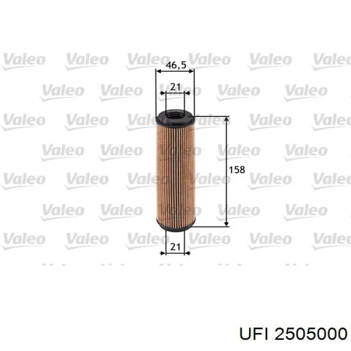2505000 UFI Filtro aceite