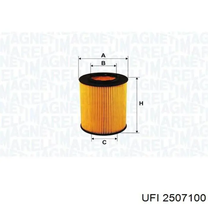 2507100 UFI Filtro aceite