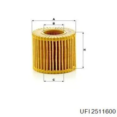 2511600 UFI Filtro aceite