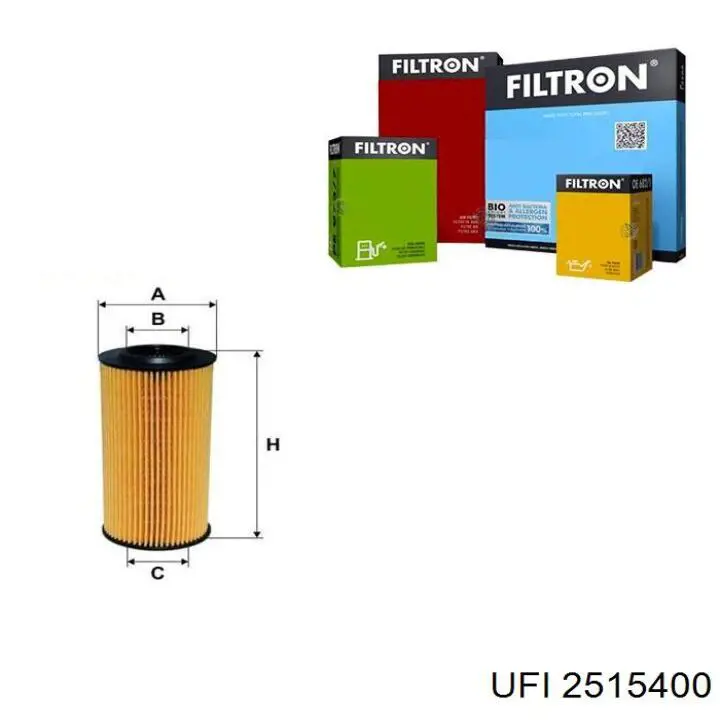 2515400 UFI Filtro aceite
