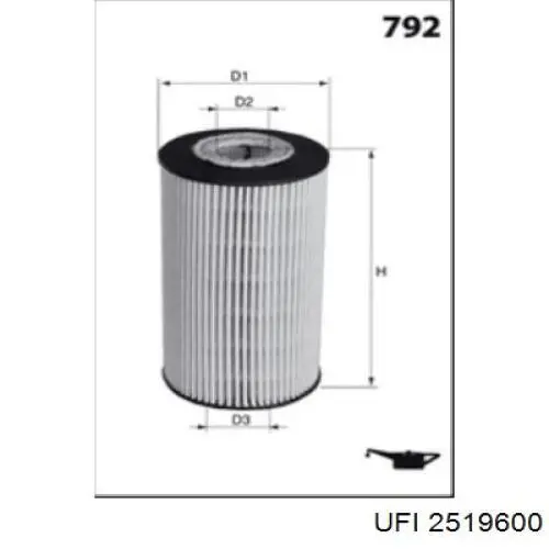 Filtro de aceite 2519600 UFI