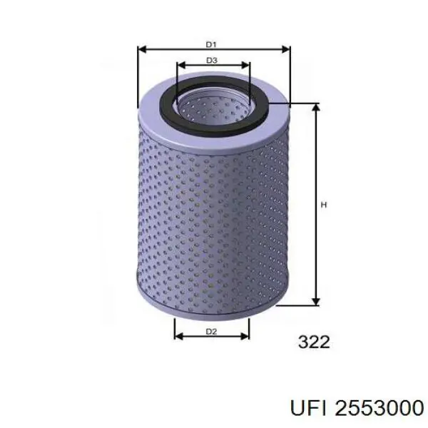 2553000 UFI Filtro aceite