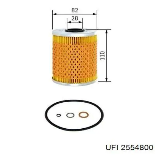 Filtro de aceite UFI 2554800 precio, desde 6,24 EUR