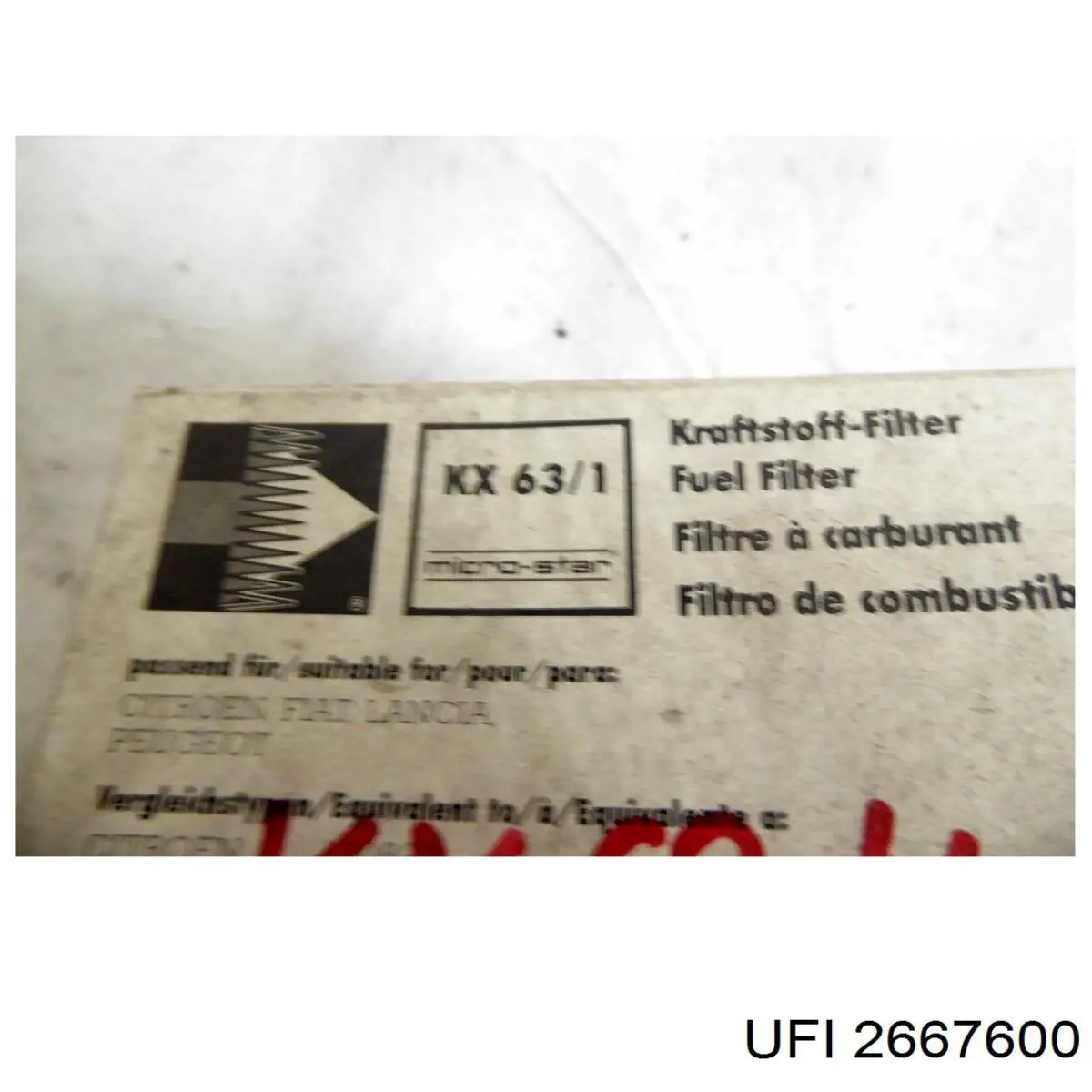2667600 UFI Filtro de gasolina