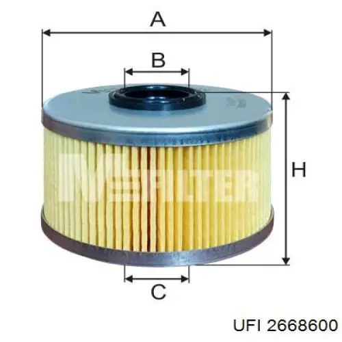 Filtro combustible UFI 2668600 precio, desde 5,24 EUR