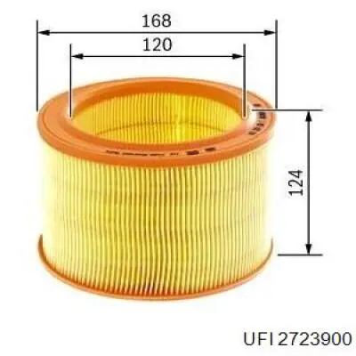 El filtro de aire UFI 2723900 precio, desde 4,80 EUR
