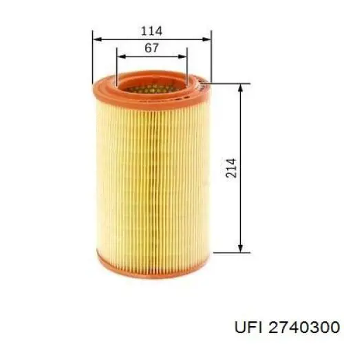 El filtro de aire UFI 2740300 precio, desde 5,66 EUR