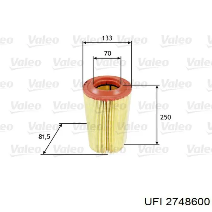 El filtro de aire UFI 2748600 precio, desde 17,68 EUR