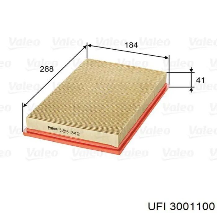 3001100 UFI Filtro de aire de motor