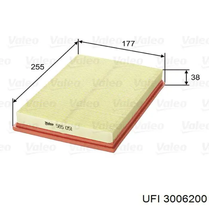 3006200 UFI Filtro de aire de motor