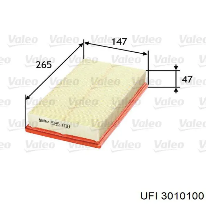 3010100 UFI Filtro de aire de motor