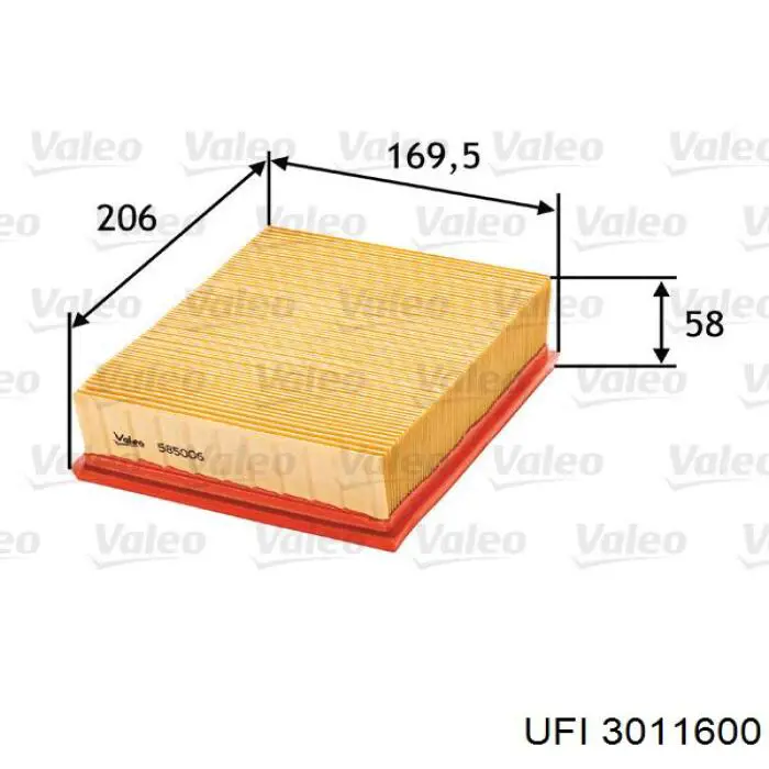 El filtro de aire UFI 3011600 precio, desde 7,05 EUR