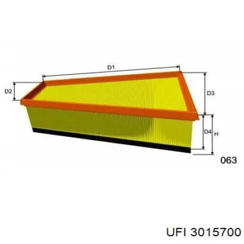 3015700 UFI Filtro de aire de motor