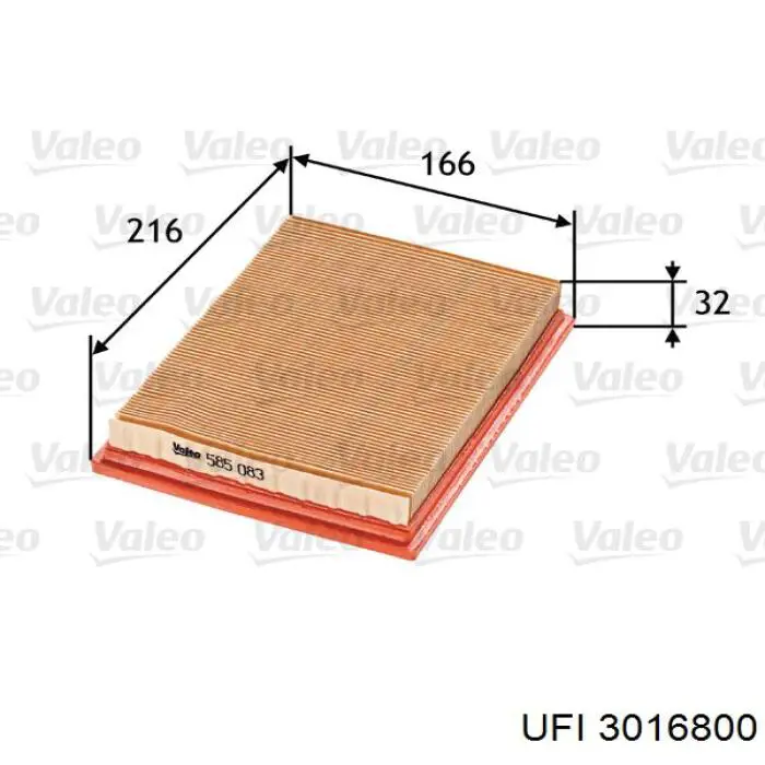 Comprar 3016800 UFI Filtro de aire
