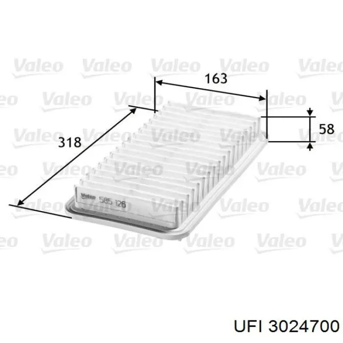 El filtro de aire UFI 3024700 precio, desde 8,57 EUR