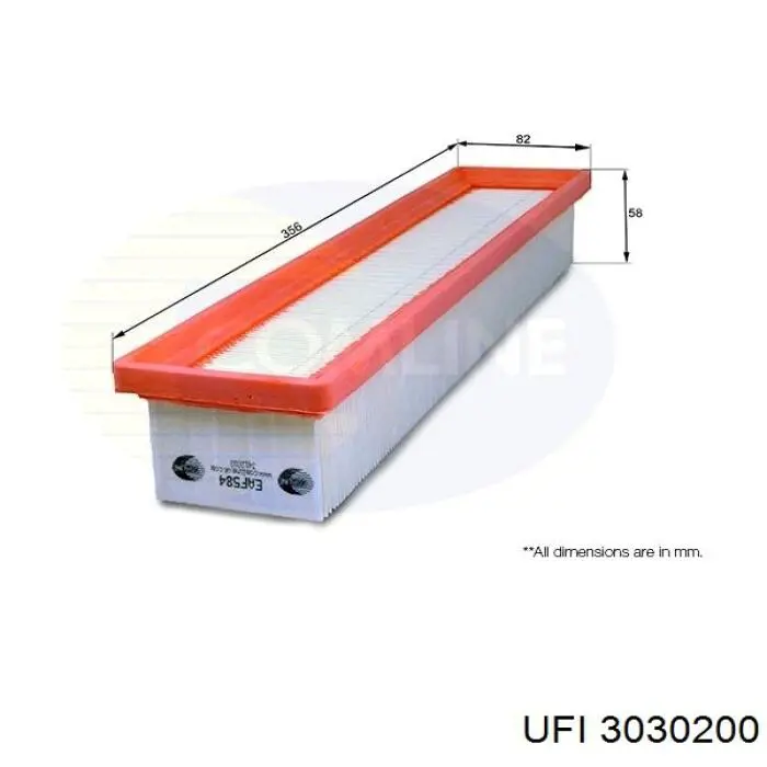 Filtro de aire 3030200 UFI
