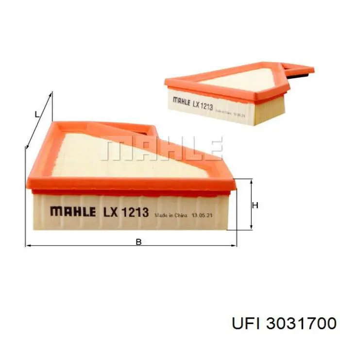 Filtro aire UFI 3031700