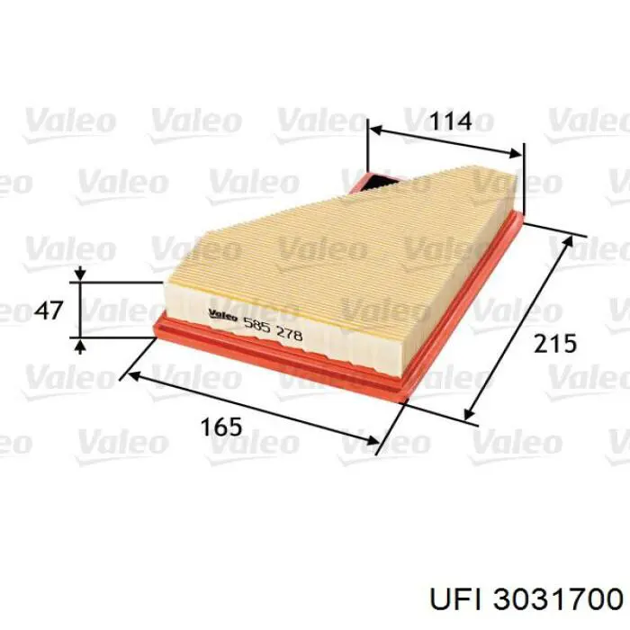 Comprar 3031700 UFI Filtro de aire
