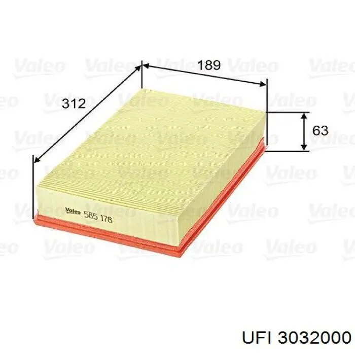 3032000 UFI Filtro de aire de motor