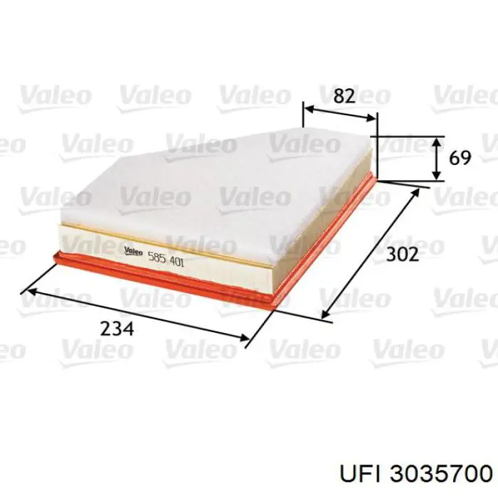 Filtro de aire 3035700 UFI