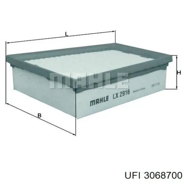 3068700 UFI Filtro de aire de motor