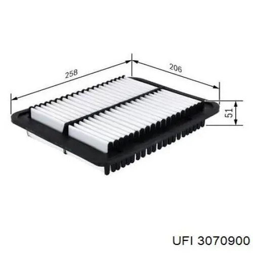 El filtro de aire UFI 3070900 precio, desde 10,57 EUR