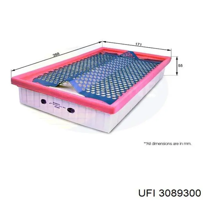 Filtro de aire 3089300 UFI