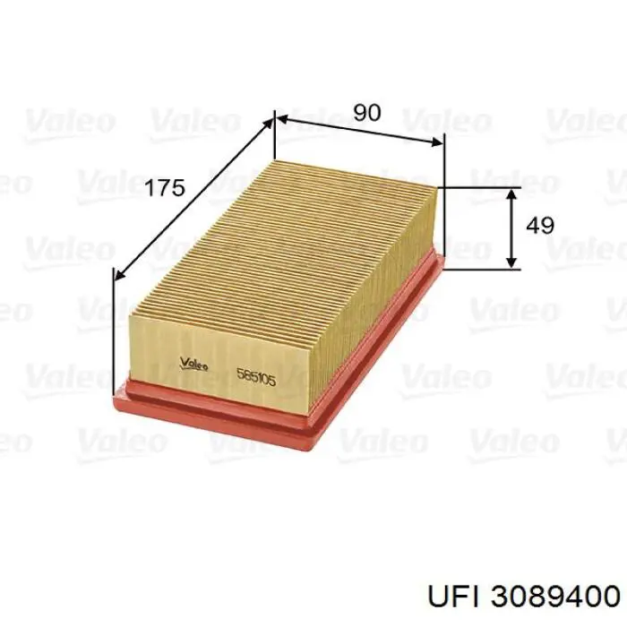 El filtro de aire UFI 3089400 precio, desde 4,18 EUR