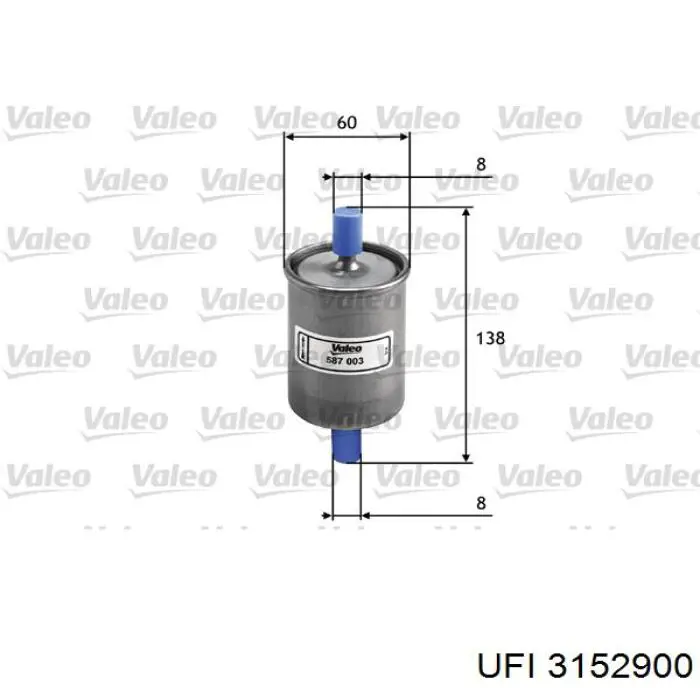 3152900 UFI filtro combustible
