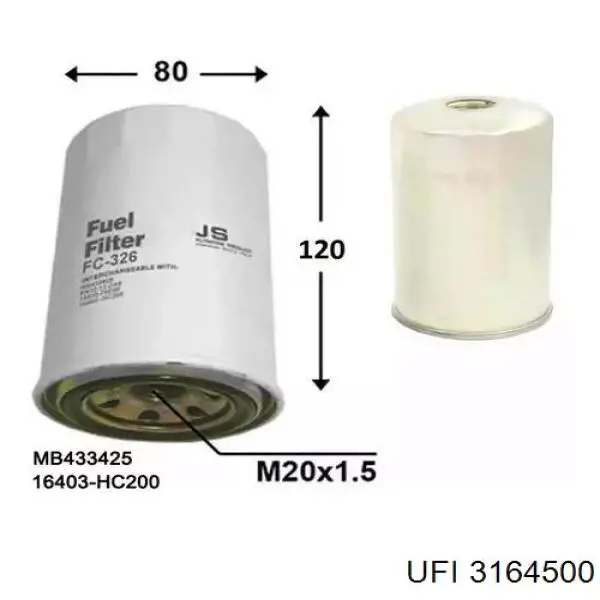 3164500 UFI Filtro de gasolina