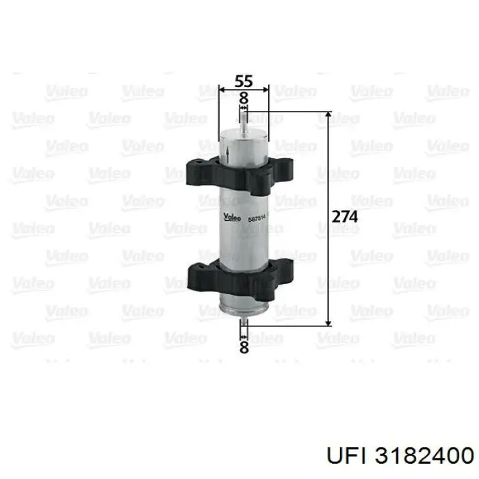 3182400 UFI filtro combustible