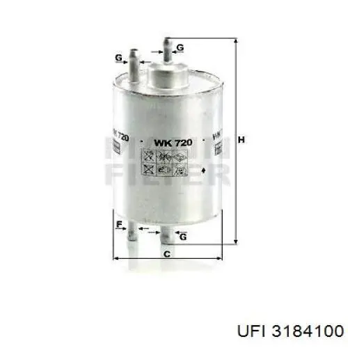 Filtro combustible UFI 3184100 precio, desde 36,83 EUR