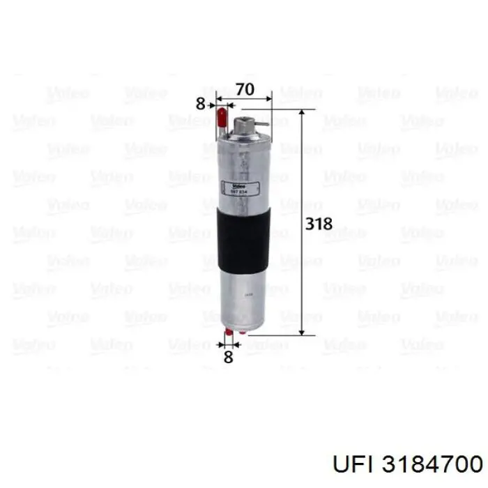 3184700 UFI filtro combustible
