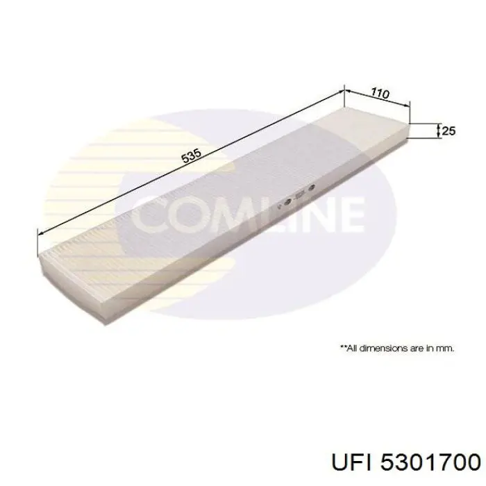 Filtro de cabina UFI 5301700 precio, desde 7,80 EUR