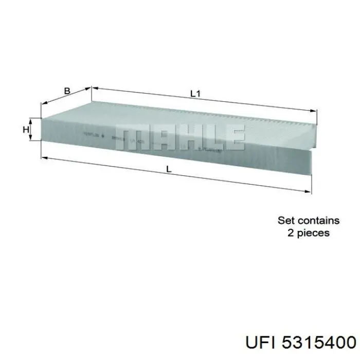 Filtro de cabina UFI 5315400 precio, desde 11,06 EUR