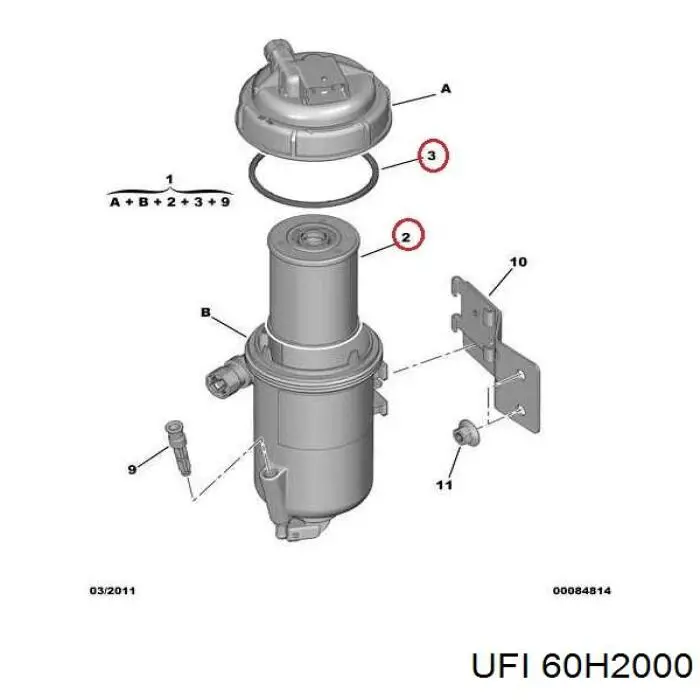 Filtro combustible UFI 60H2000 precio, desde 8,94 EUR