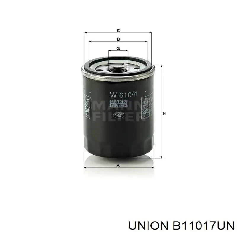 B11017UN Union filtro de aceite