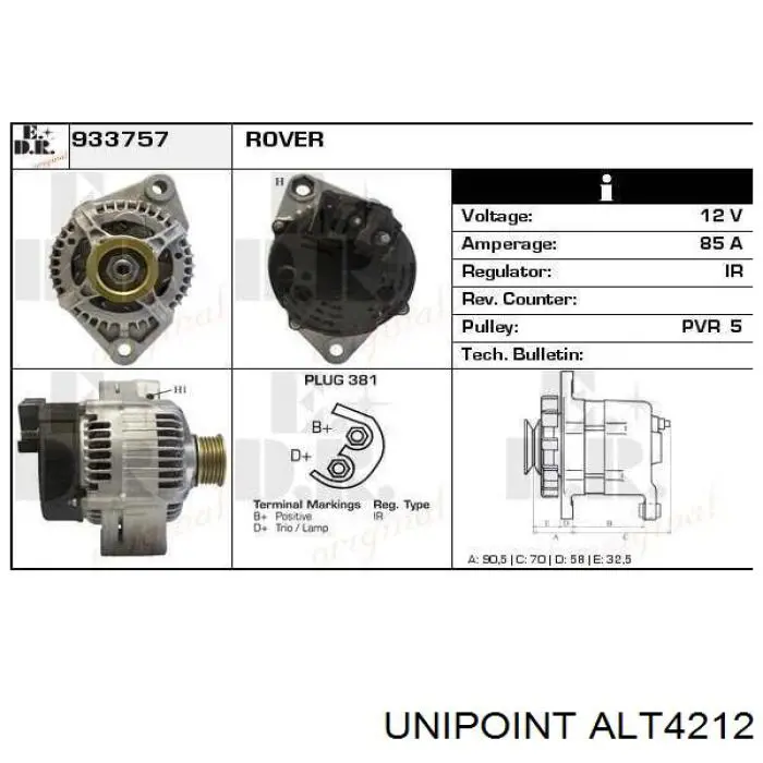 ALT4212 Unipoint alternador