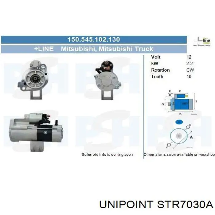 STR7030A Unipoint motor de arranque