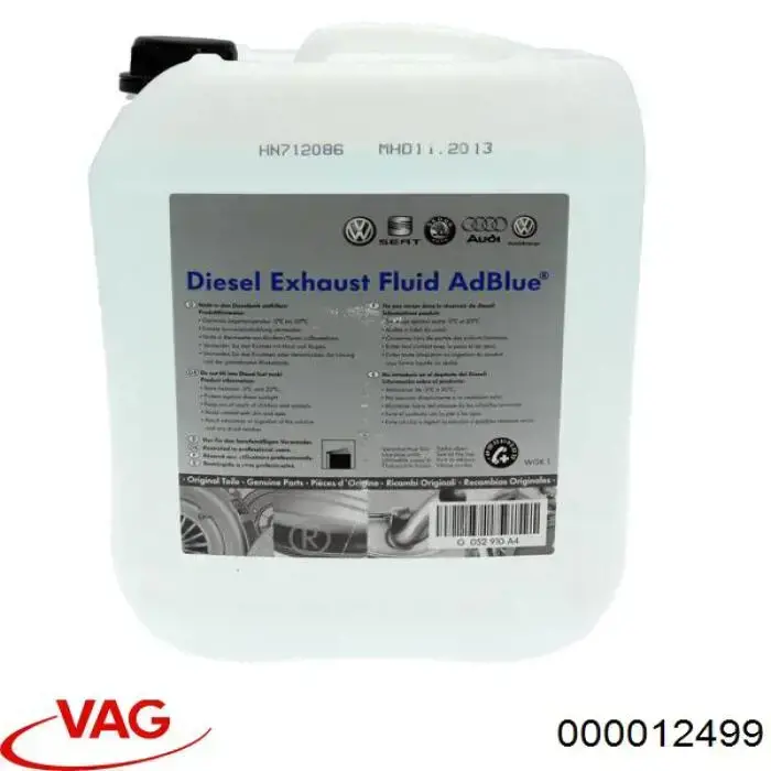 Tubería de suministro de AdBlue VAG 000012499