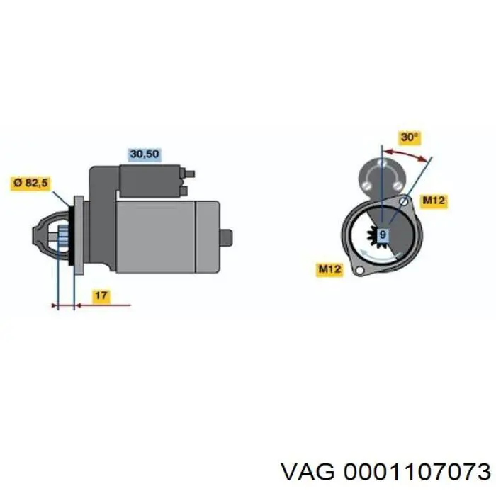Burro de arranque  VAG 0001107073 precio, desde 53,55 EUR
