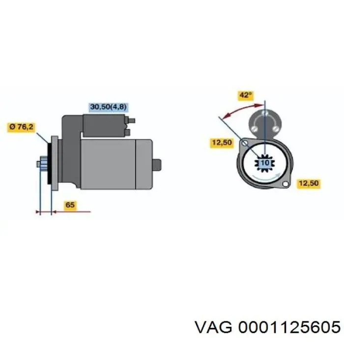 Burro de arranque  VAG 0001125605 precio, desde 146,21 EUR