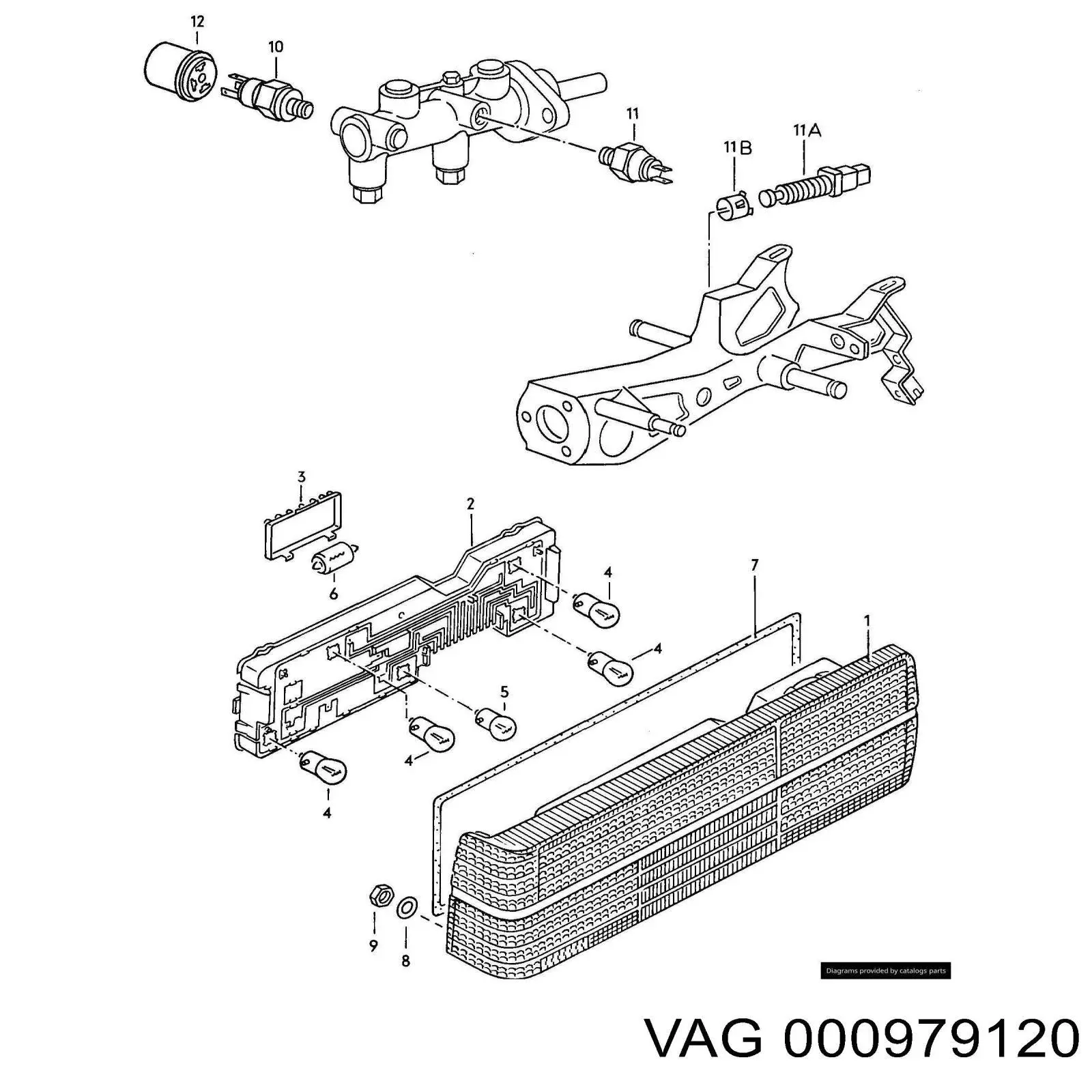 000979120E VAG cableado de la luz trasera