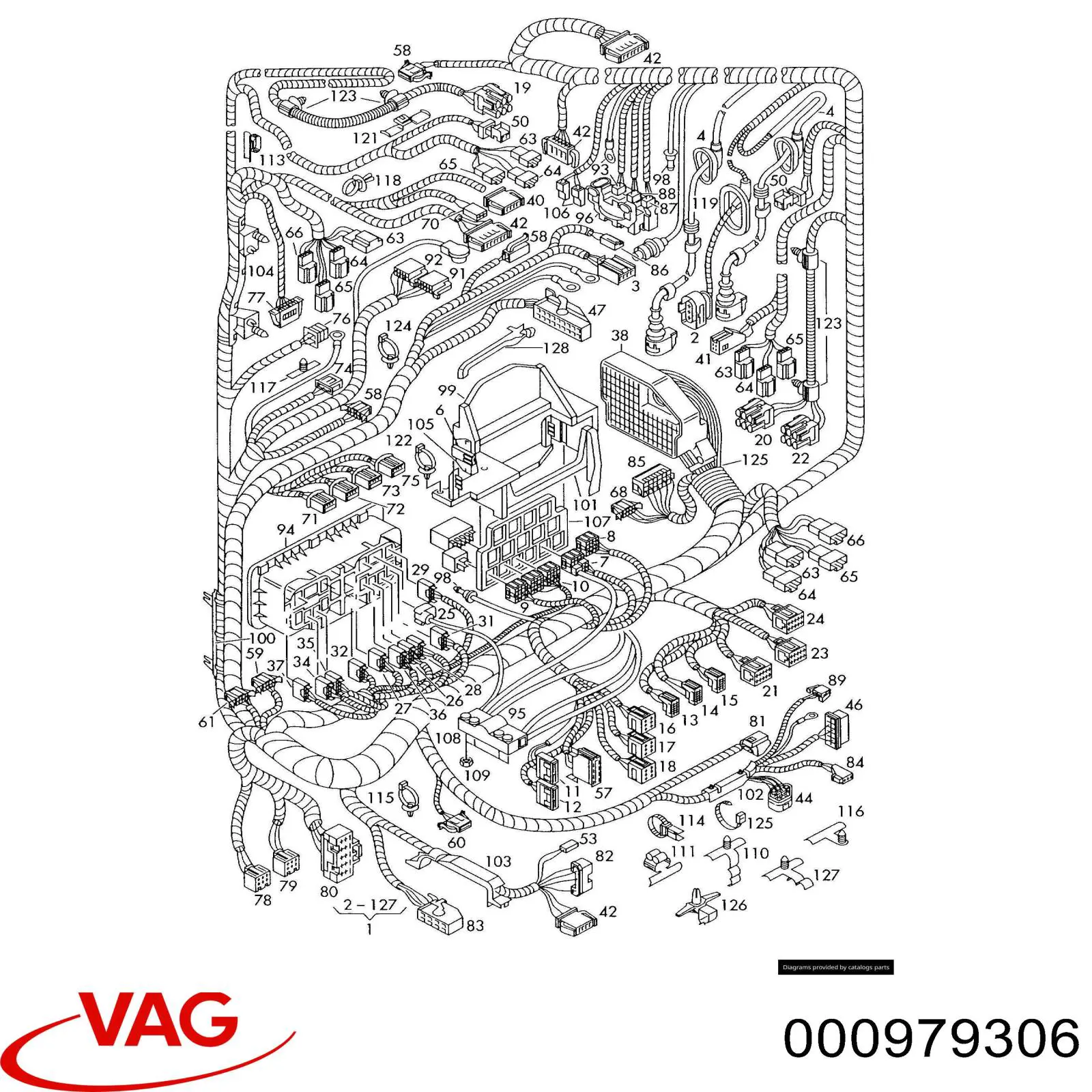 000979306 VAG mazo de cables del compartimento del motor