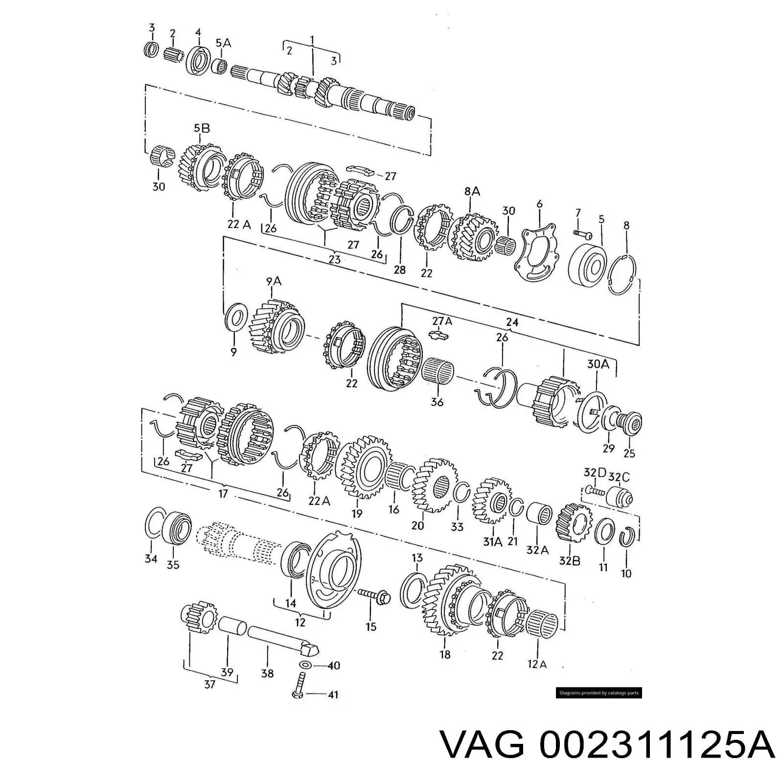 Comprar 002311125A VAG Cojinete, caja de cambios