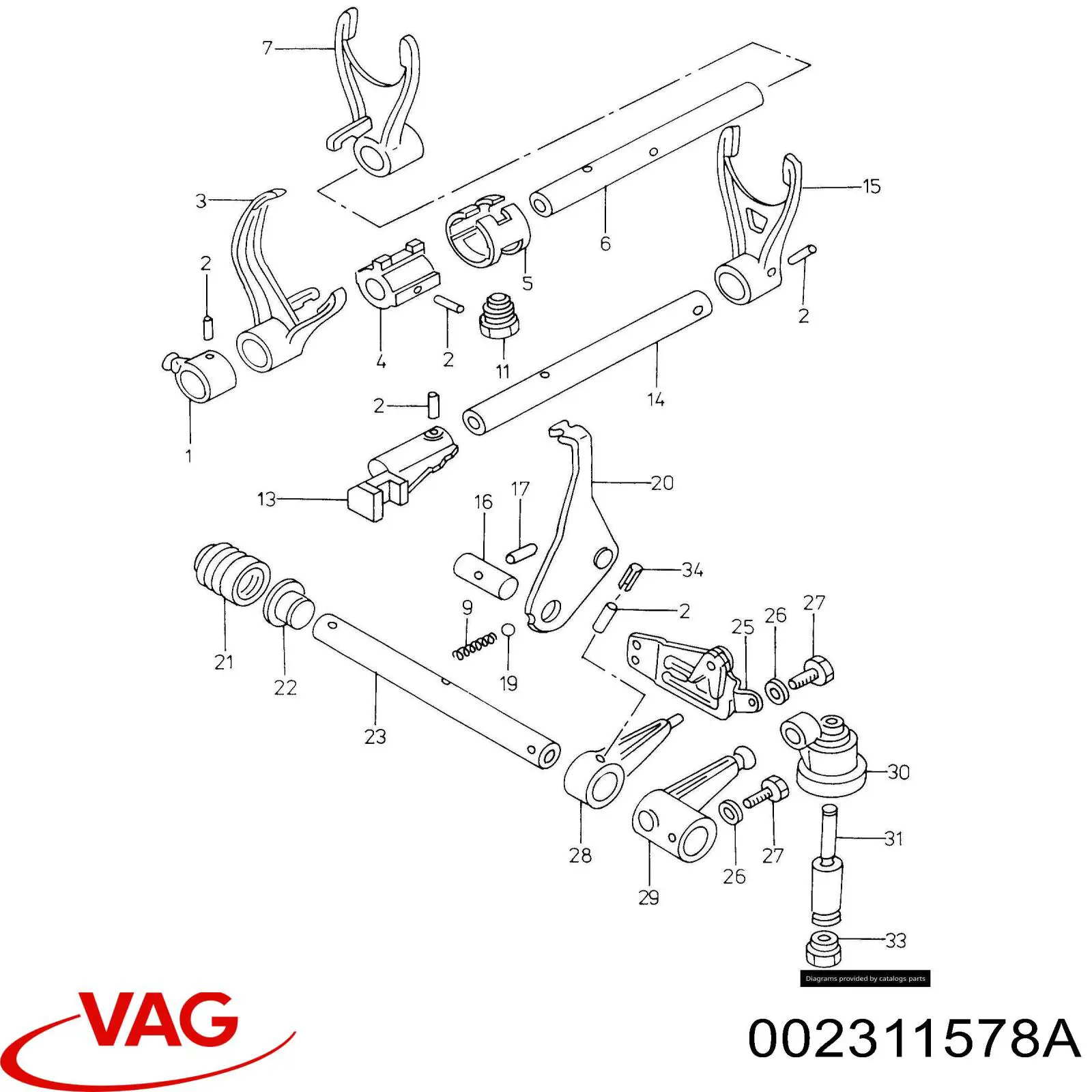 Varilla de cambio de marchas VAG 002311578A precio, desde 18,15 EUR