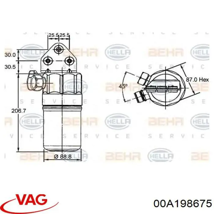 00A198675 VAG sello de aceite de valvula (rascador de aceite Entrada/Salida Kit De Motor)