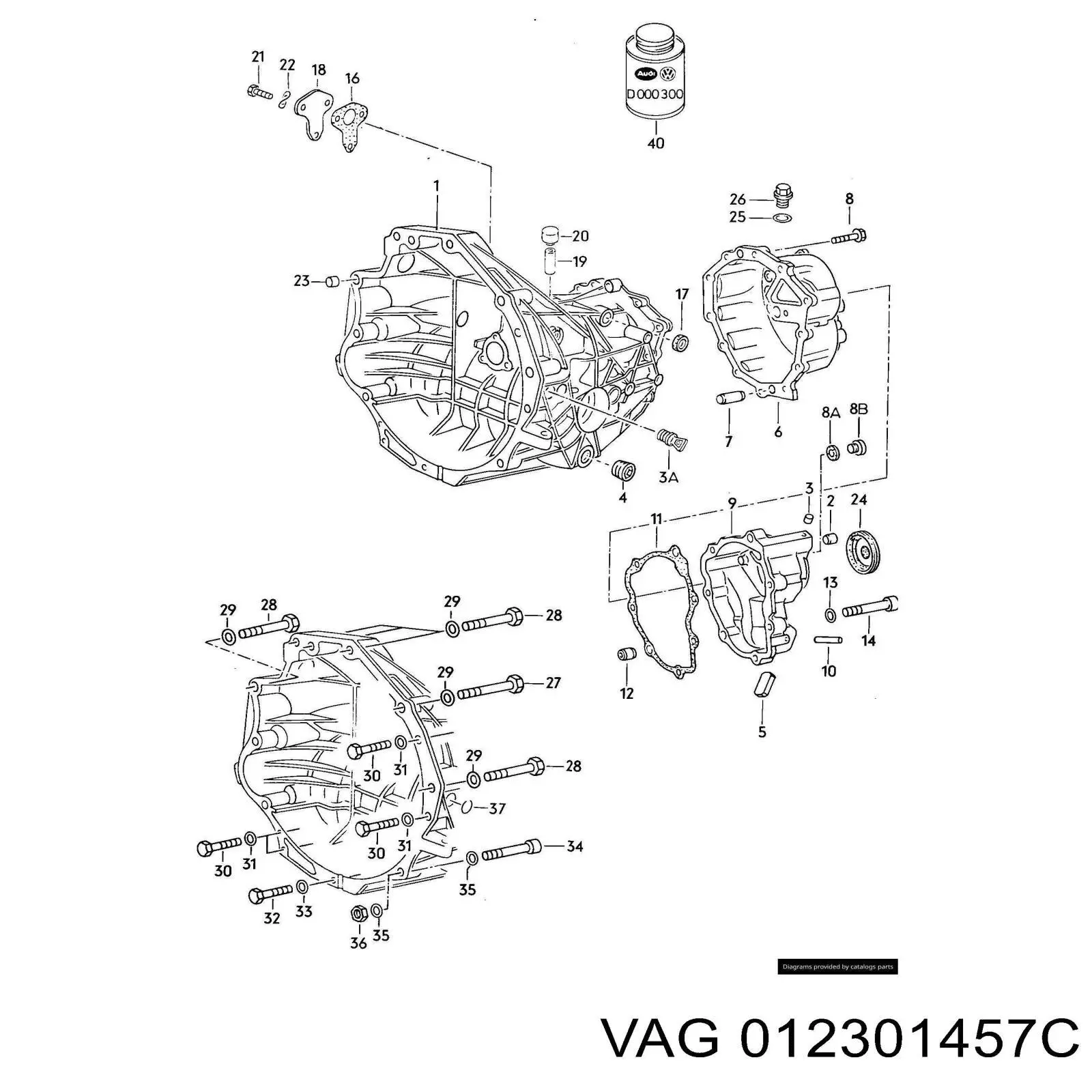 Retén del vástago del cambio de la caja de cambios 012301457 Porsche