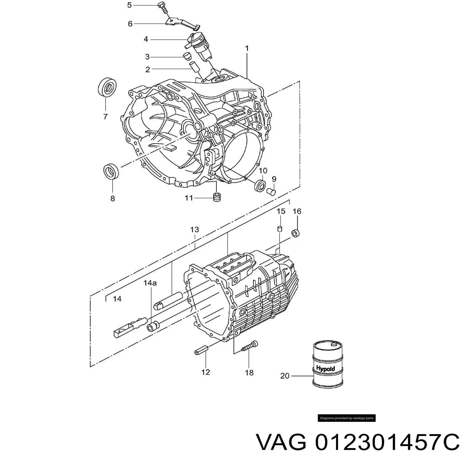 Retén del vástago del cambio de la caja de cambios VAG 012301457C precio, desde 4,67 EUR